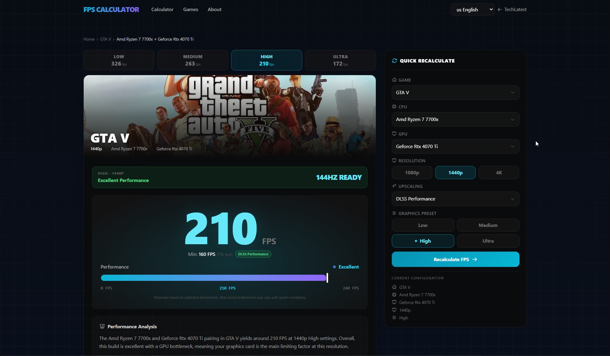 FPS Calculator screenshot
