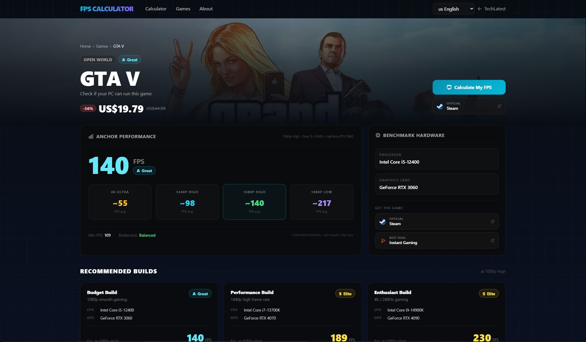 FPS Calculator screenshot